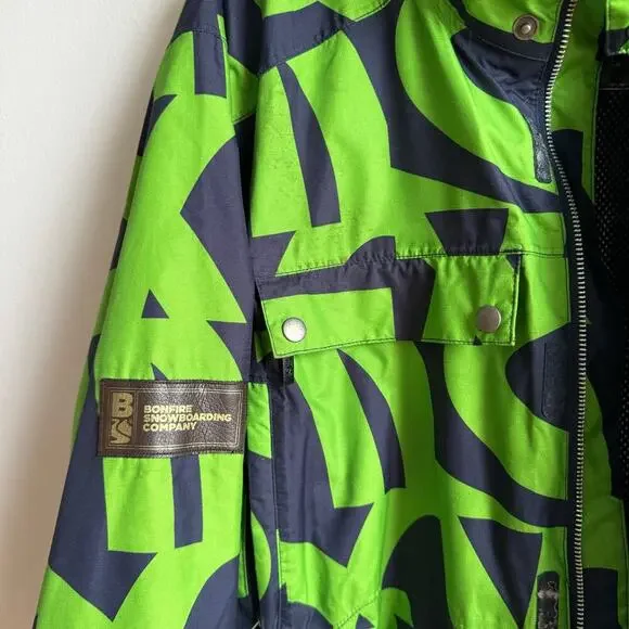 Vintage Y2K BONFIRE SNOWBOARDING Blur Winter Ski Jacket - Mens - Picture 5 of 10